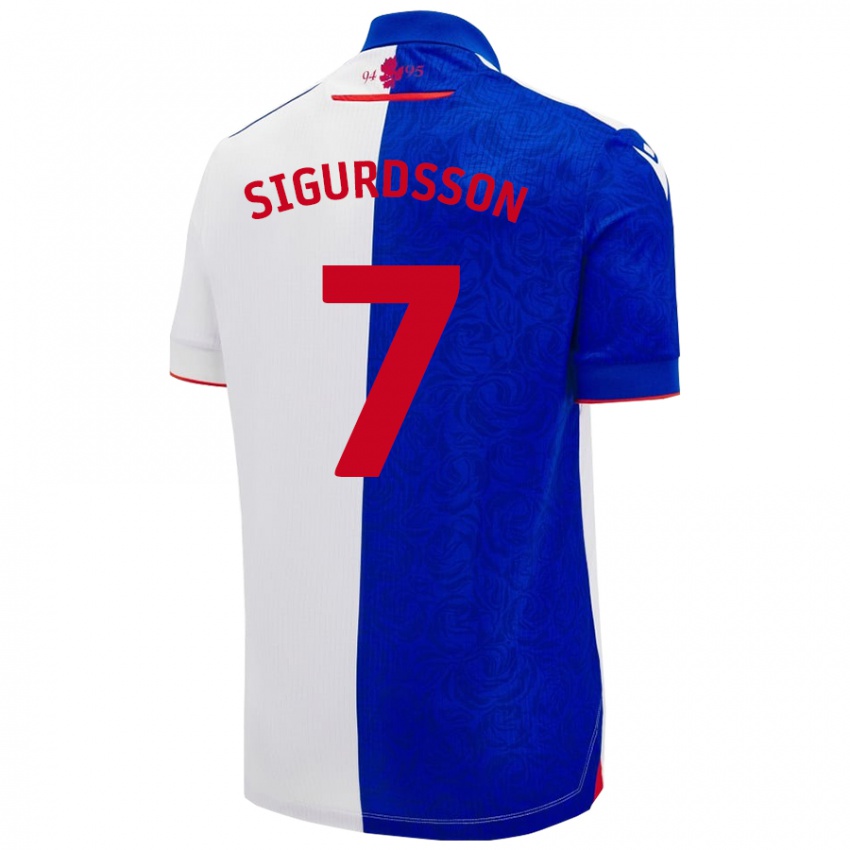 Kinderen Arnór Sigurdsson #7 Hemelsblauw Wit Thuisshirt Thuistenue 2024/25 T-Shirt