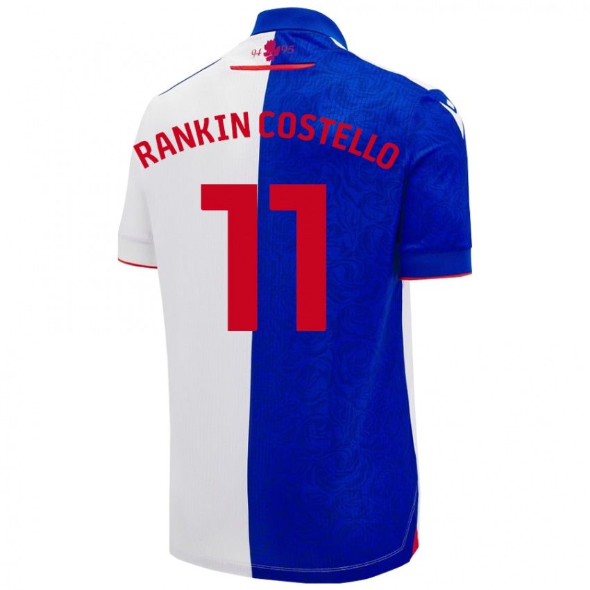 Kinderen Joe Rankin-Costello #11 Hemelsblauw Wit Thuisshirt Thuistenue 2024/25 T-Shirt