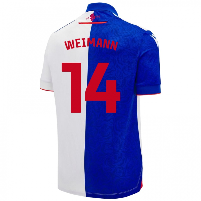 Kinderen Andreas Weimann #14 Hemelsblauw Wit Thuisshirt Thuistenue 2024/25 T-Shirt