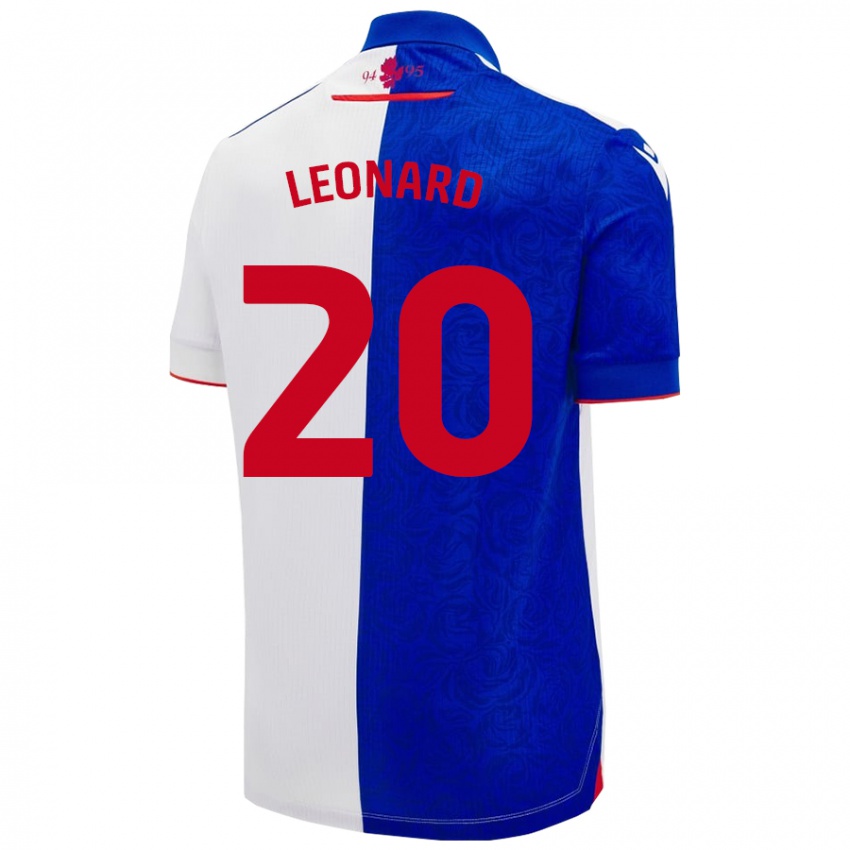 Kinderen Harry Leonard #20 Hemelsblauw Wit Thuisshirt Thuistenue 2024/25 T-Shirt