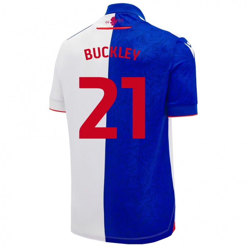 Kinderen John Buckley #21 Hemelsblauw Wit Thuisshirt Thuistenue 2024/25 T-Shirt