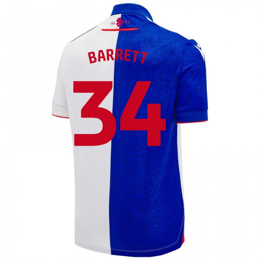 Kinderen Jack Barrett #34 Hemelsblauw Wit Thuisshirt Thuistenue 2024/25 T-Shirt