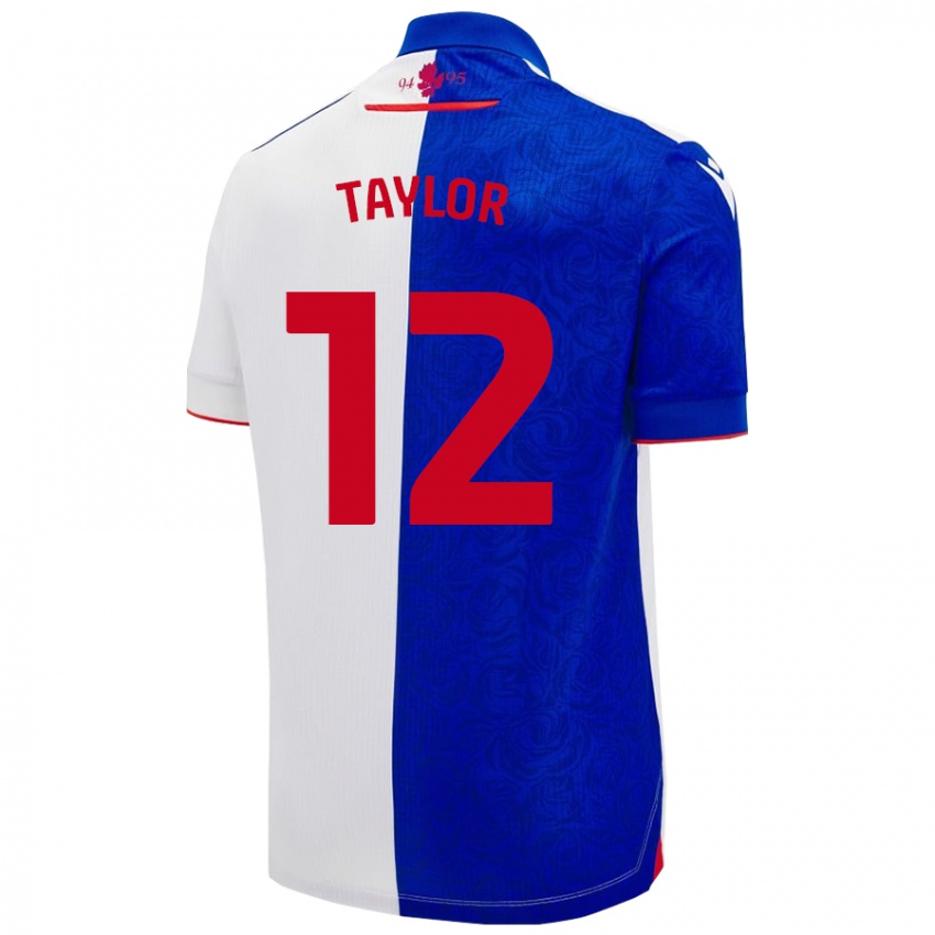 Kinderen Emma Taylor #12 Hemelsblauw Wit Thuisshirt Thuistenue 2024/25 T-Shirt