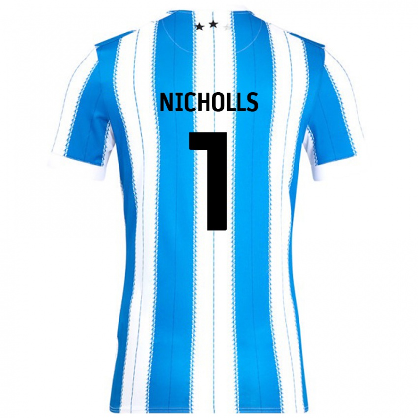 Kinderen Lee Nicholls #1 Blauw Wit Thuisshirt Thuistenue 2024/25 T-Shirt