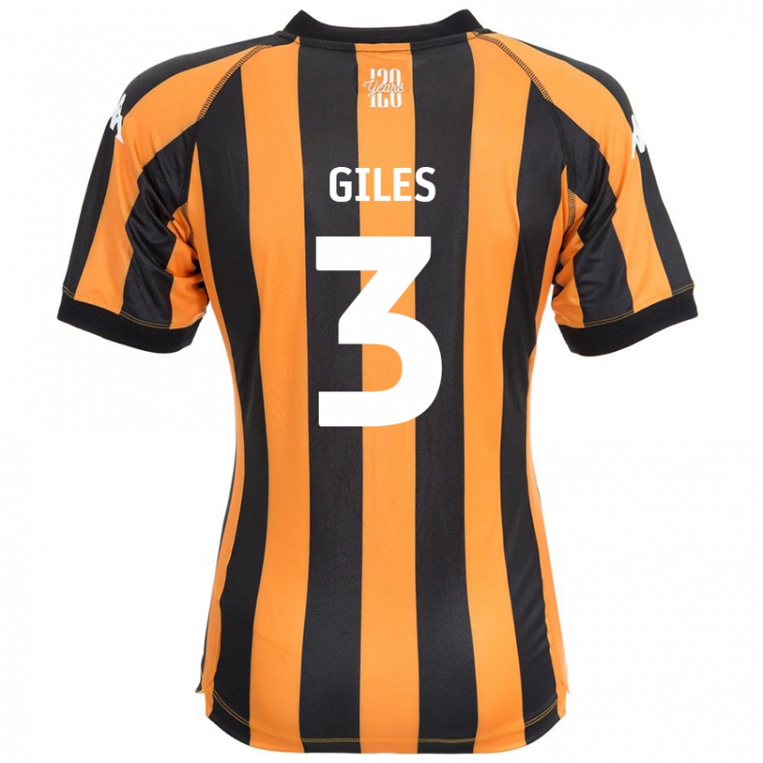 Kinderen Ryan Giles #3 Zwart Amber Thuisshirt Thuistenue 2024/25 T-Shirt