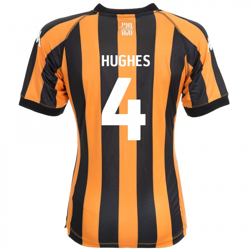 Kinderen Charlie Hughes #4 Zwart Amber Thuisshirt Thuistenue 2024/25 T-Shirt