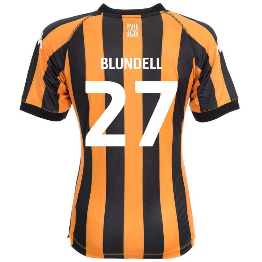 Kinderen Maddie Blundell #27 Zwart Amber Thuisshirt Thuistenue 2024/25 T-Shirt