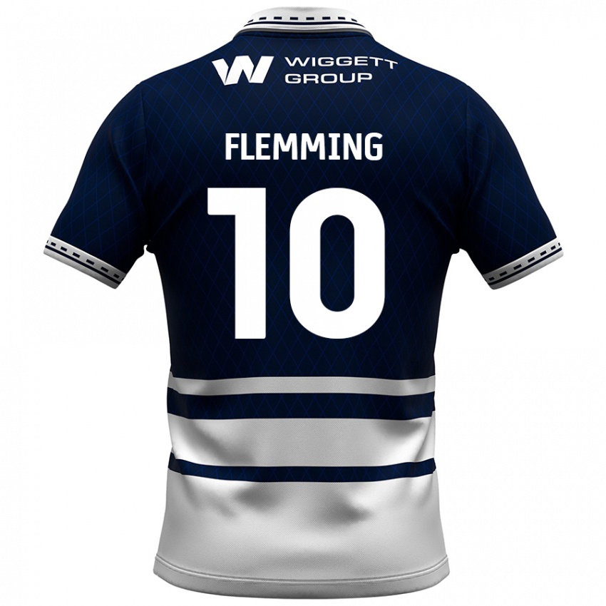 Kinderen Zian Flemming #10 Marineblauw Wit Thuisshirt Thuistenue 2024/25 T-Shirt