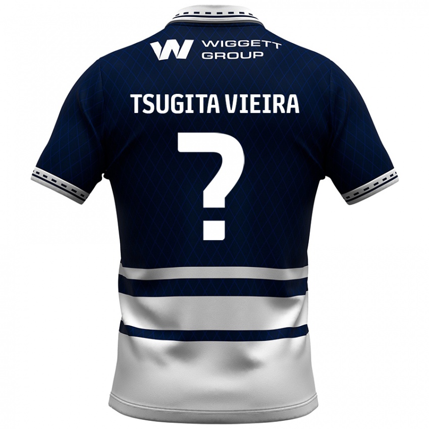 Kinderen Sacha Tsugita Vieira #0 Marineblauw Wit Thuisshirt Thuistenue 2024/25 T-Shirt