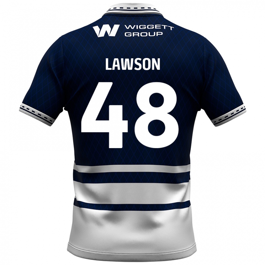 Kinderen Sha'mar Lawson #48 Marineblauw Wit Thuisshirt Thuistenue 2024/25 T-Shirt