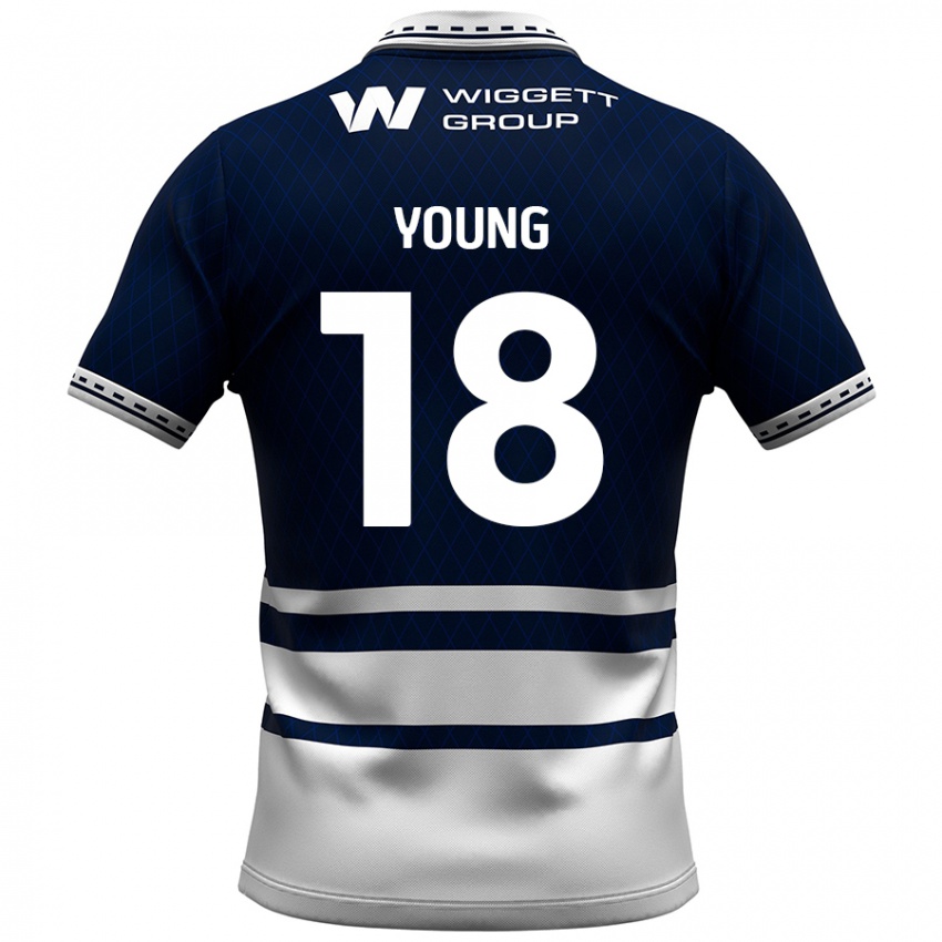 Kinderen Michelle Young #18 Marineblauw Wit Thuisshirt Thuistenue 2024/25 T-Shirt