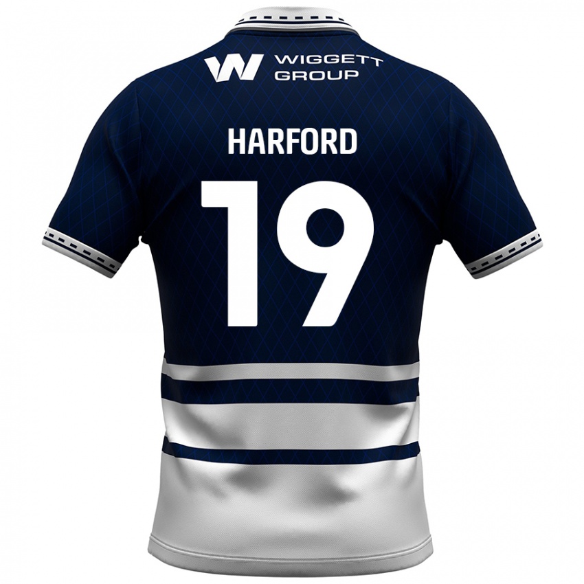 Kinderen Beth Harford #19 Marineblauw Wit Thuisshirt Thuistenue 2024/25 T-Shirt