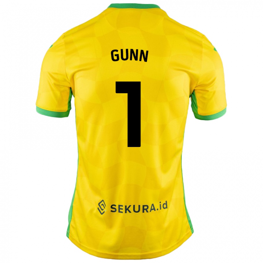 Kinderen Angus Gunn #1 Geel Groen Thuisshirt Thuistenue 2024/25 T-Shirt