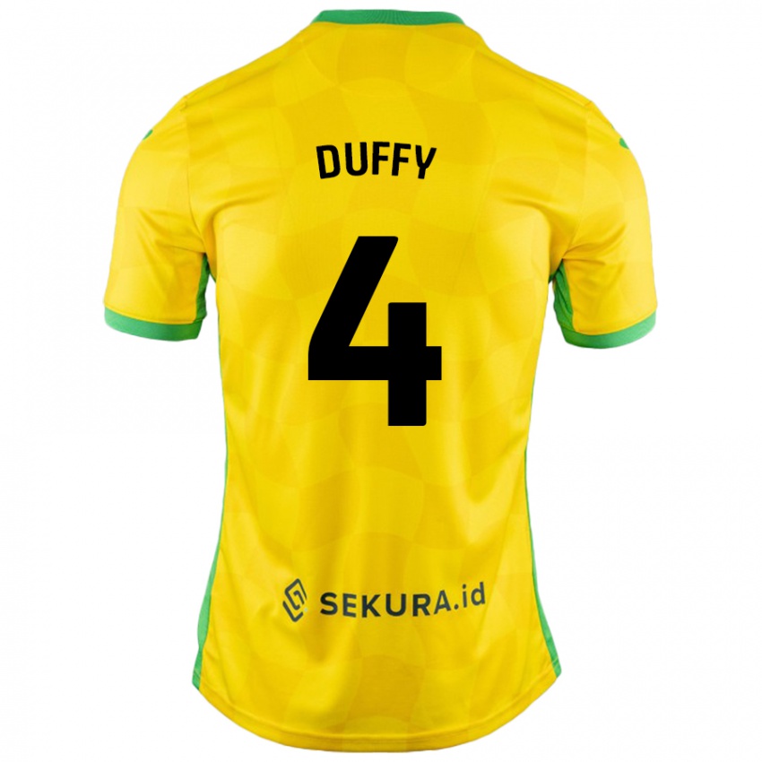 Kinderen Shane Duffy #4 Geel Groen Thuisshirt Thuistenue 2024/25 T-Shirt