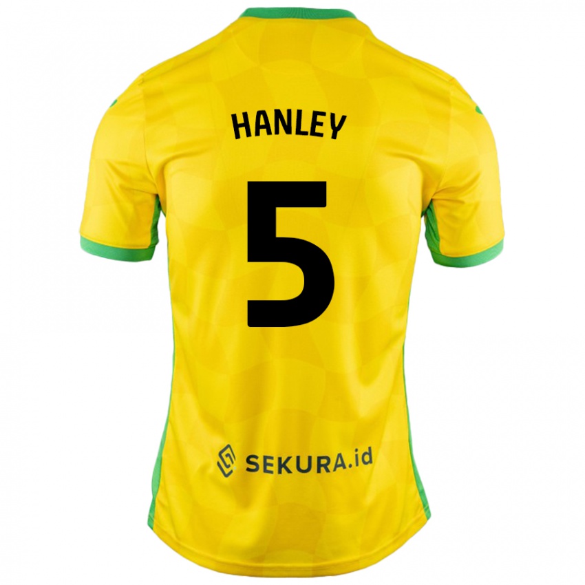 Kinderen Grant Hanley #5 Geel Groen Thuisshirt Thuistenue 2024/25 T-Shirt