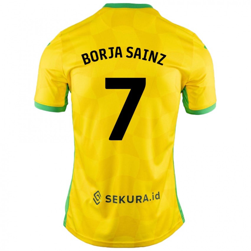 Kinderen Borja Sainz #7 Geel Groen Thuisshirt Thuistenue 2024/25 T-Shirt