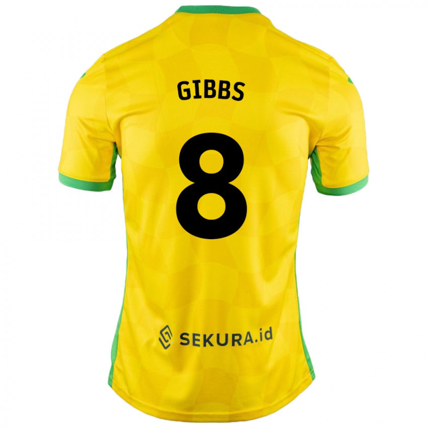 Kinderen Liam Gibbs #8 Geel Groen Thuisshirt Thuistenue 2024/25 T-Shirt