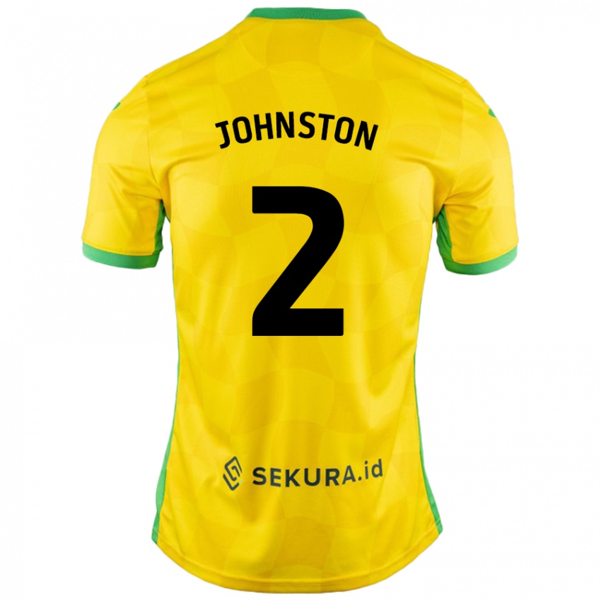 Kinderen Chardonnay Johnston #2 Geel Groen Thuisshirt Thuistenue 2024/25 T-Shirt