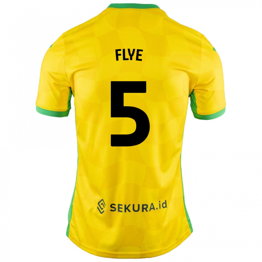 Kinderen Ceri Flye #5 Geel Groen Thuisshirt Thuistenue 2024/25 T-Shirt