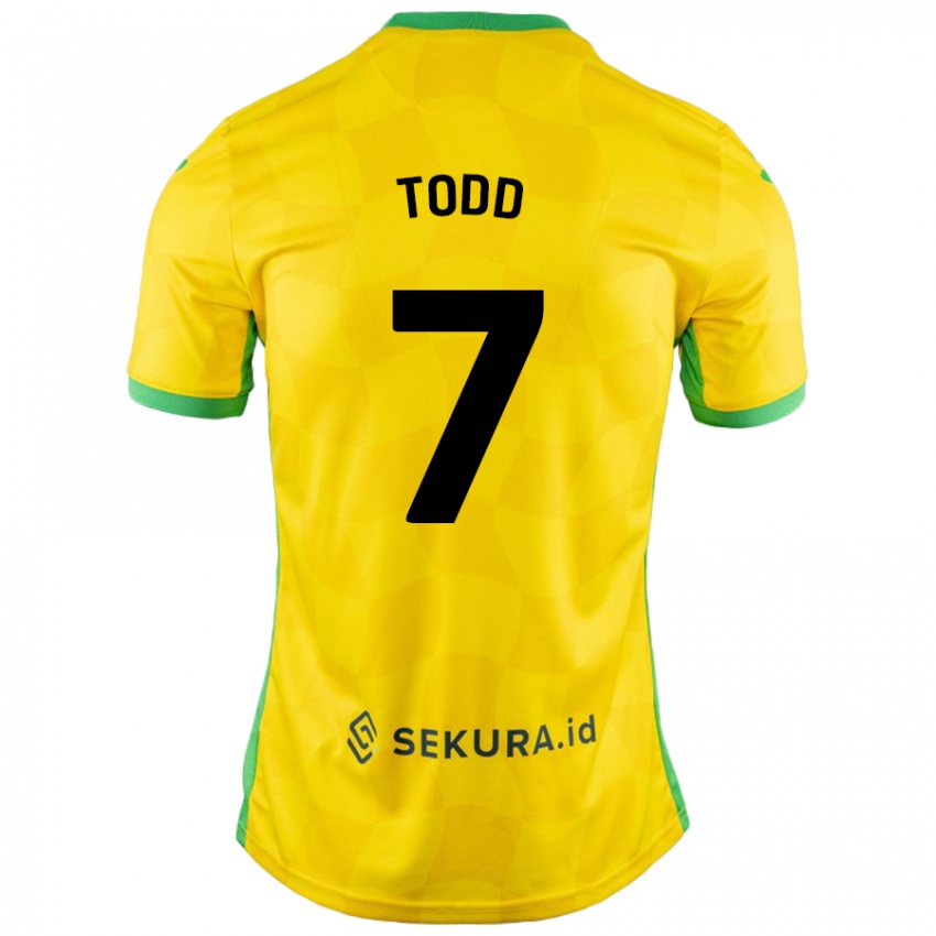 Kinderen Megan Todd #7 Geel Groen Thuisshirt Thuistenue 2024/25 T-Shirt