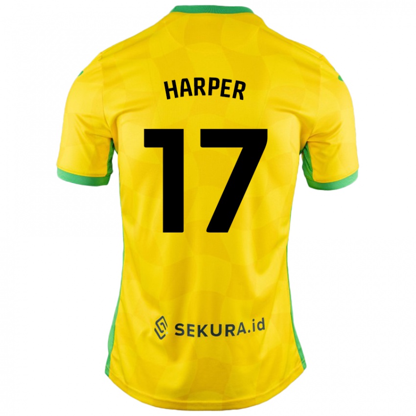 Kinderen Jess Harper #17 Geel Groen Thuisshirt Thuistenue 2024/25 T-Shirt