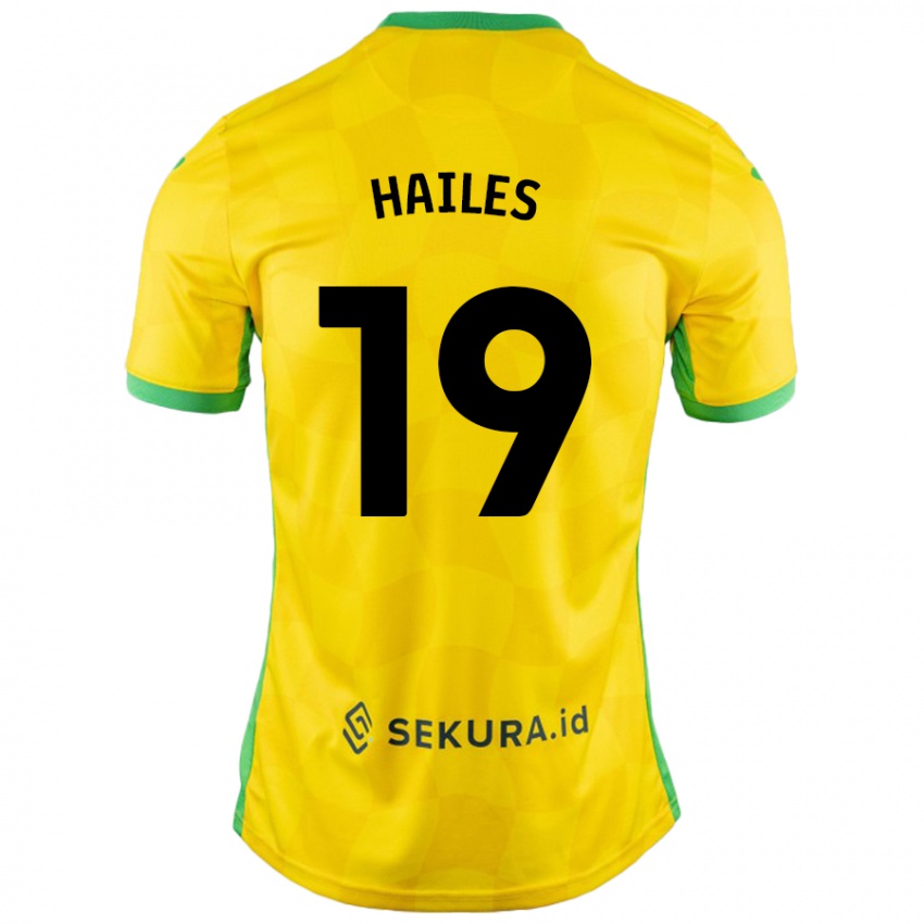 Kinderen Lauren Hailes #19 Geel Groen Thuisshirt Thuistenue 2024/25 T-Shirt