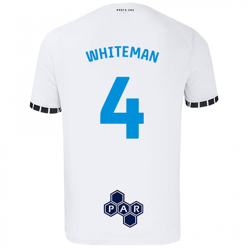 Kinderen Ben Whiteman #4 Wit Thuisshirt Thuistenue 2024/25 T-Shirt