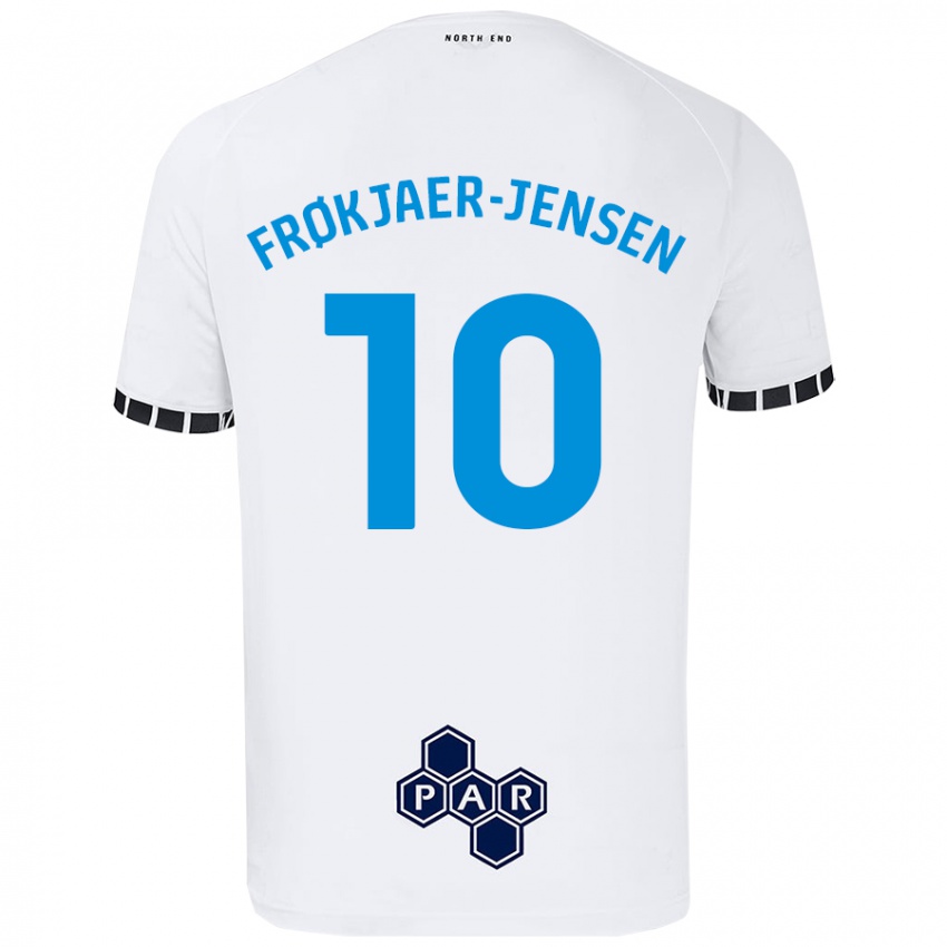 Kinderen Mads Frøkjaer-Jensen #10 Wit Thuisshirt Thuistenue 2024/25 T-Shirt