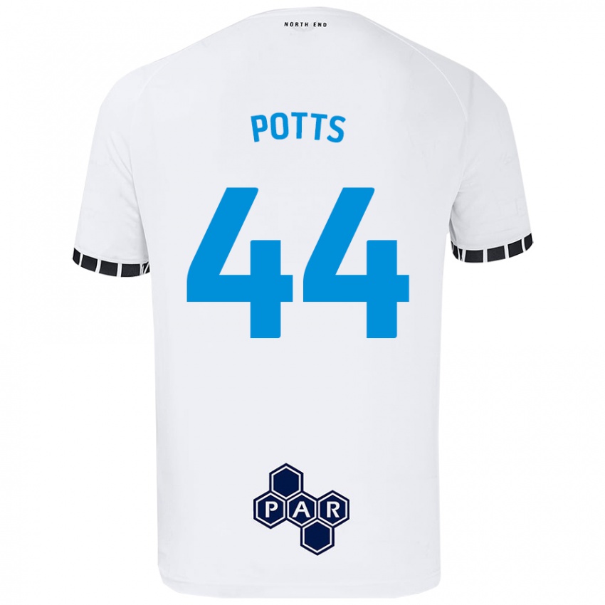 Kinderen Brad Potts #44 Wit Thuisshirt Thuistenue 2024/25 T-Shirt