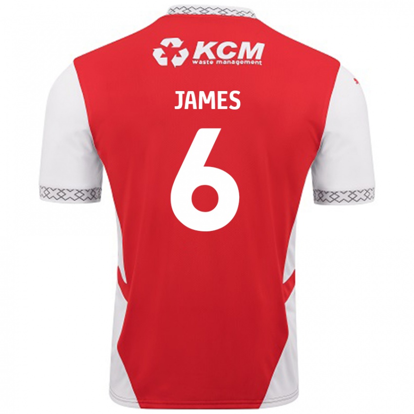 Kinderen Reece James #6 Rood Wit Thuisshirt Thuistenue 2024/25 T-Shirt