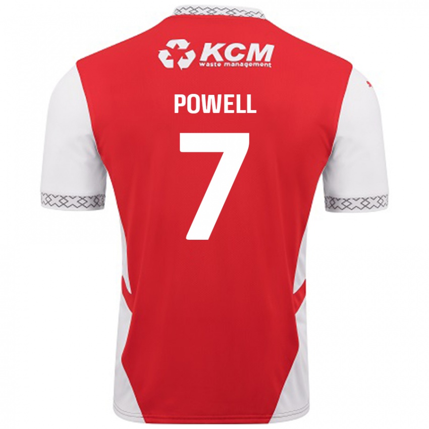 Kinderen Joe Powell #7 Rood Wit Thuisshirt Thuistenue 2024/25 T-Shirt