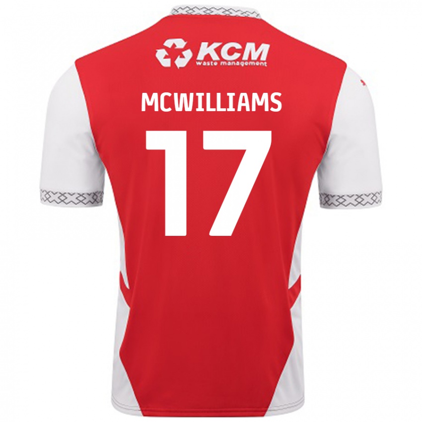 Kinderen Shaun Mcwilliams #17 Rood Wit Thuisshirt Thuistenue 2024/25 T-Shirt