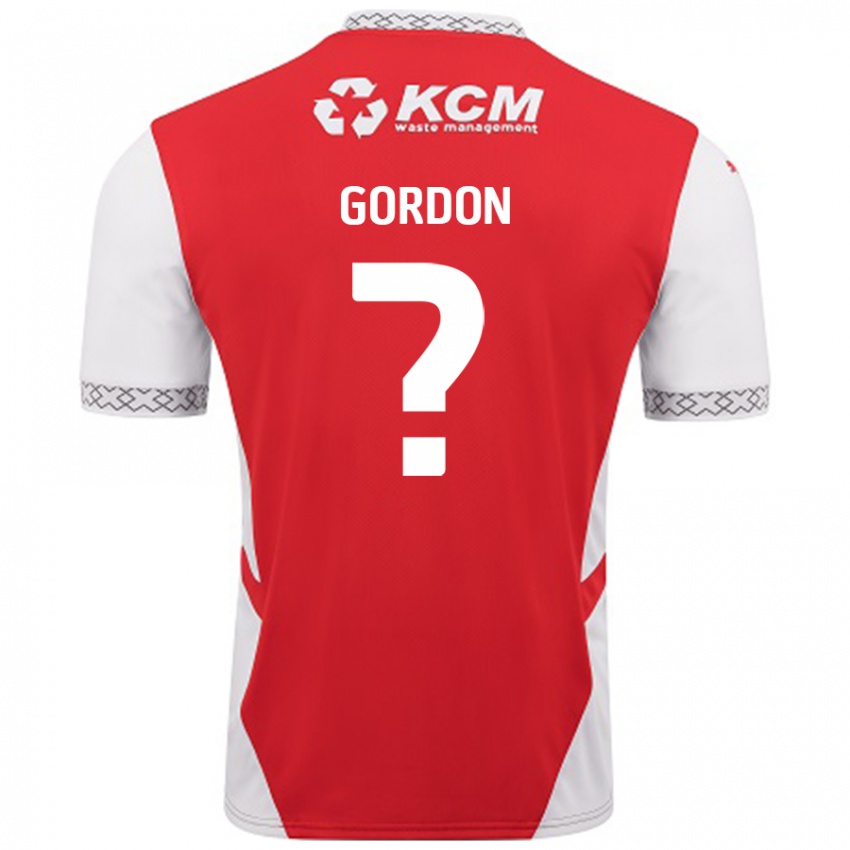 Kinderen Owain Gordon #0 Rood Wit Thuisshirt Thuistenue 2024/25 T-Shirt