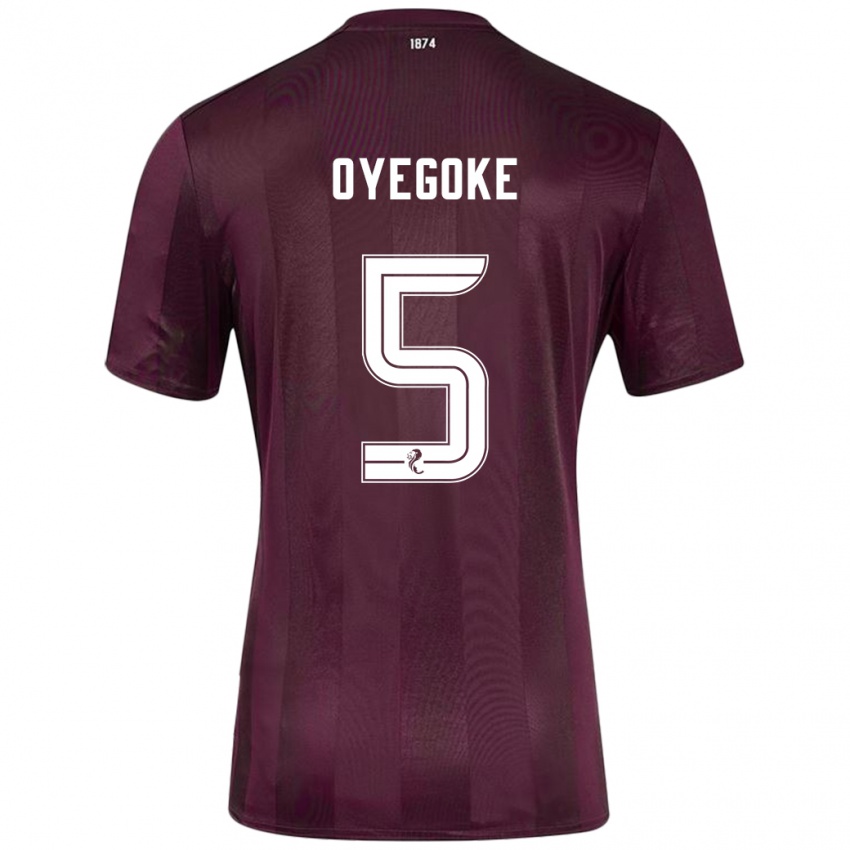 Kinderen Daniel Oyegoke #5 Bordeauxrood Thuisshirt Thuistenue 2024/25 T-Shirt