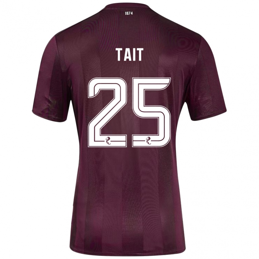 Kinderen Macaulay Tait #25 Bordeauxrood Thuisshirt Thuistenue 2024/25 T-Shirt