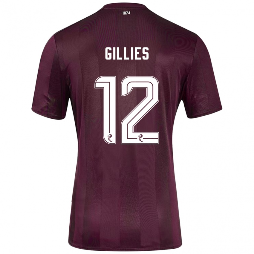 Kinderen Matthew Gillies #12 Bordeauxrood Thuisshirt Thuistenue 2024/25 T-Shirt