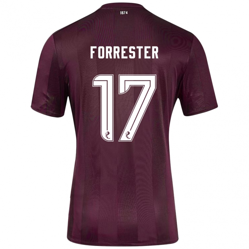 Kinderen Adam Forrester #17 Bordeauxrood Thuisshirt Thuistenue 2024/25 T-Shirt