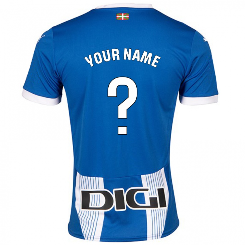 Kinderen Uw Naam #0 Blauw Thuisshirt Thuistenue 2024/25 T-Shirt