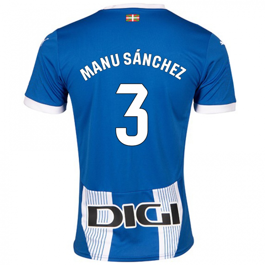 Kinderen Manu Sanchez #3 Blauw Thuisshirt Thuistenue 2024/25 T-Shirt