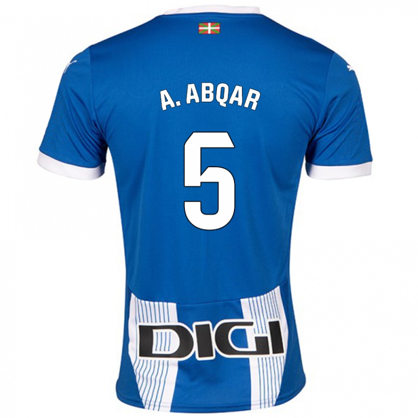 Kinderen Abdel Abqar #5 Blauw Thuisshirt Thuistenue 2024/25 T-Shirt