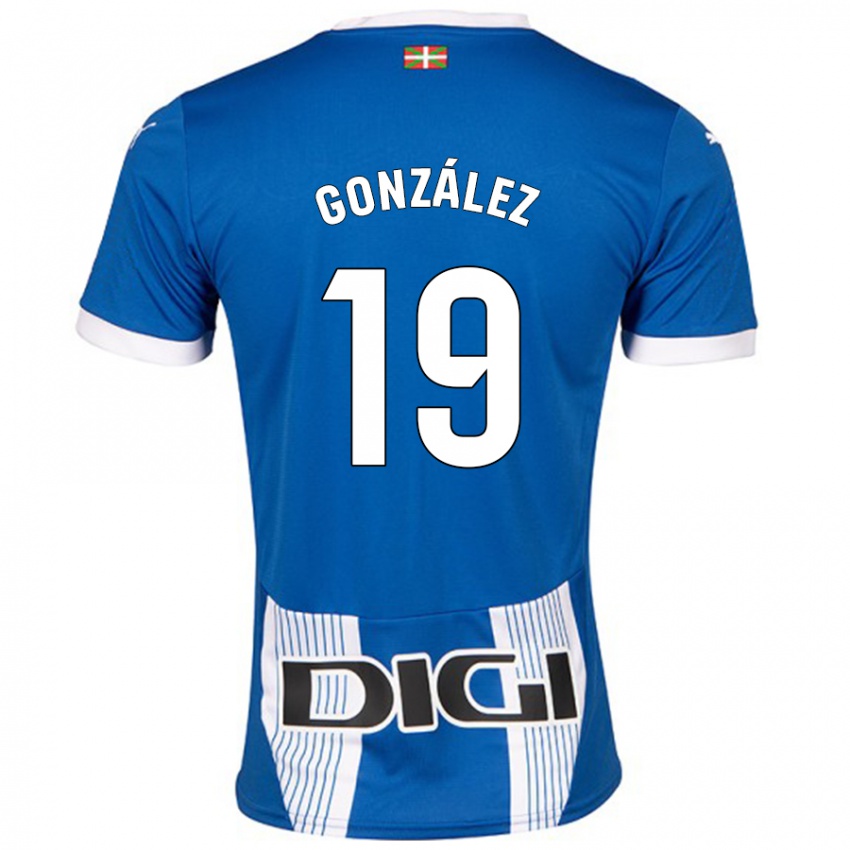 Kinderen Aimar González #19 Blauw Thuisshirt Thuistenue 2024/25 T-Shirt