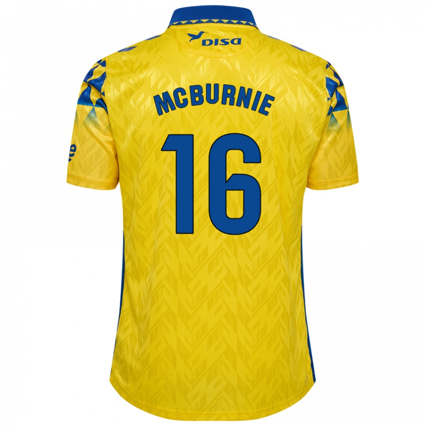 Kinderen Oli Mcburnie #16 Geel Blauw Thuisshirt Thuistenue 2024/25 T-Shirt