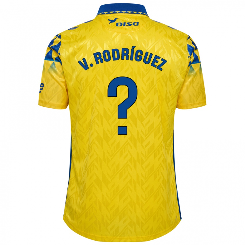 Kinderen Carlos Vicente Rodríguez #0 Geel Blauw Thuisshirt Thuistenue 2024/25 T-Shirt