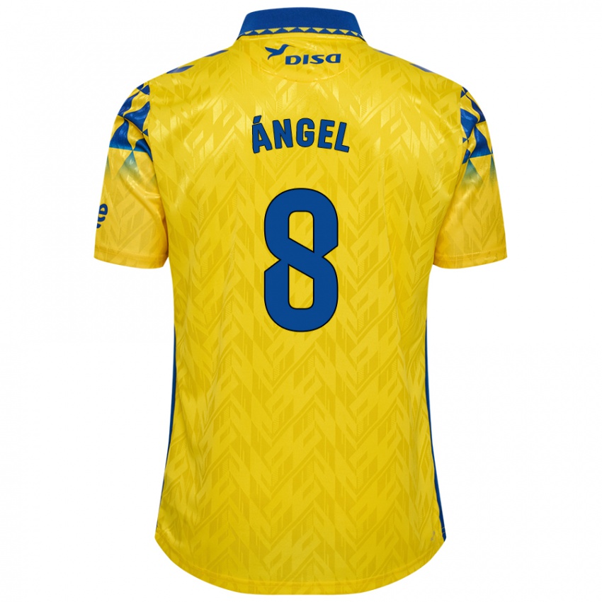 Kinderen José Ángel #8 Geel Blauw Thuisshirt Thuistenue 2024/25 T-Shirt