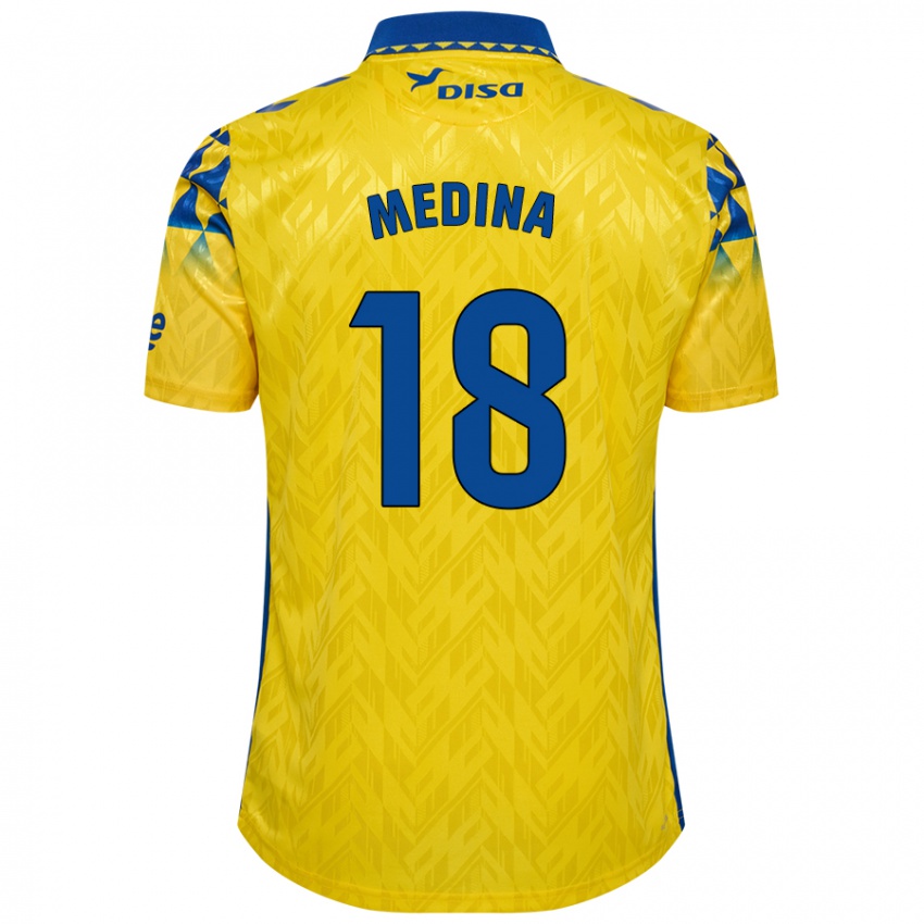 Kinderen Iván Medina #18 Geel Blauw Thuisshirt Thuistenue 2024/25 T-Shirt