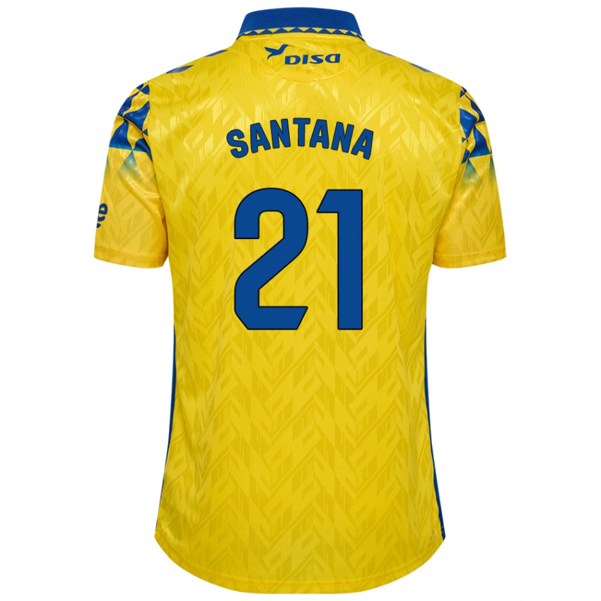 Kinderen Yadam Santana #21 Geel Blauw Thuisshirt Thuistenue 2024/25 T-Shirt