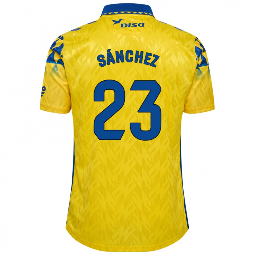 Kinderen Omar Sánchez #23 Geel Blauw Thuisshirt Thuistenue 2024/25 T-Shirt