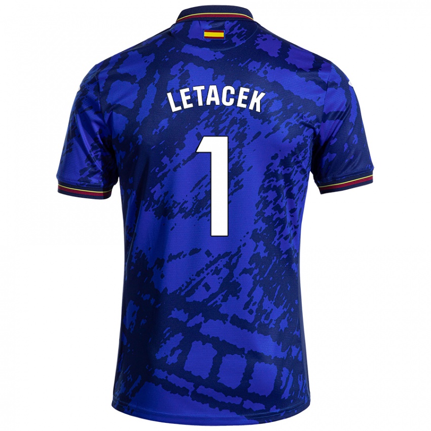 Kinderen Jiri Letacek #1 Donkerder Blauw Thuisshirt Thuistenue 2024/25 T-Shirt