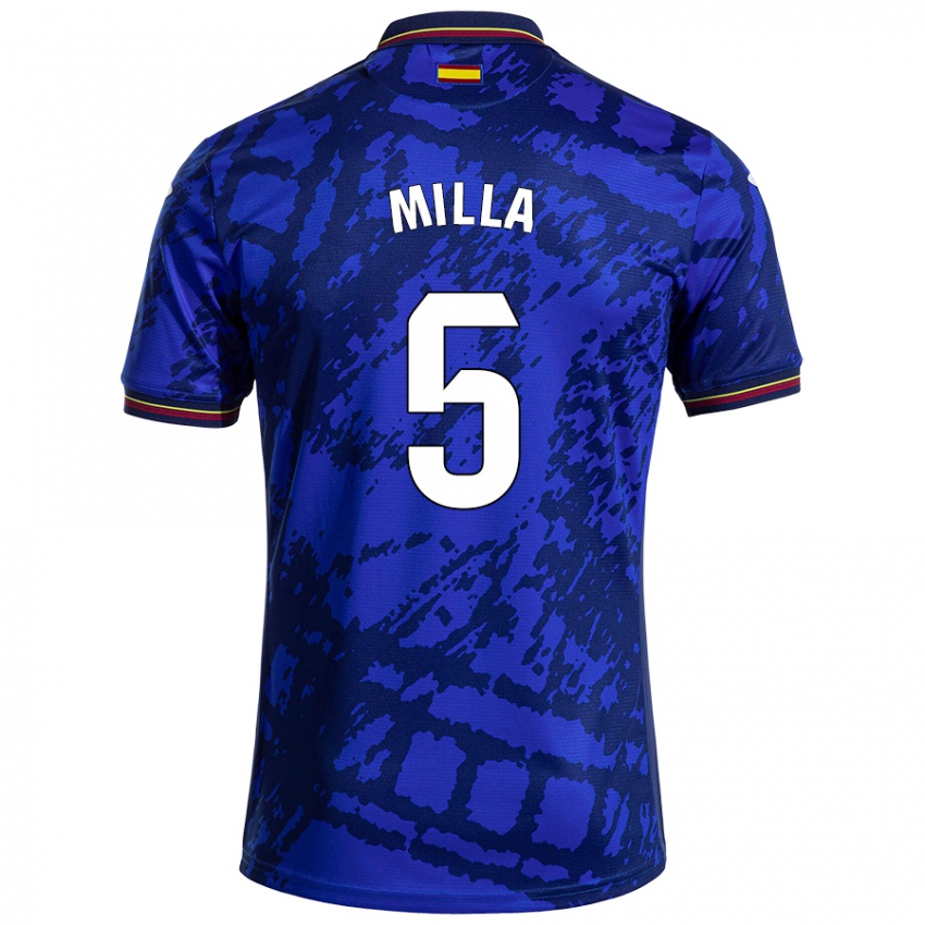 Kinderen Luis Milla #5 Donkerder Blauw Thuisshirt Thuistenue 2024/25 T-Shirt