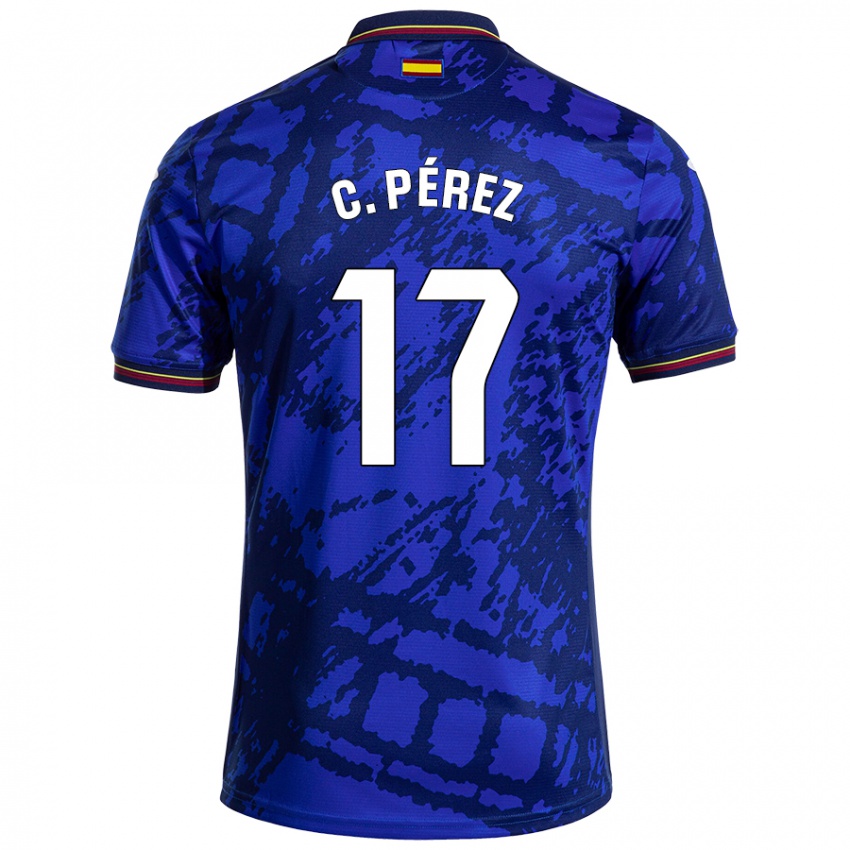 Kinderen Carles Perez #17 Donkerder Blauw Thuisshirt Thuistenue 2024/25 T-Shirt